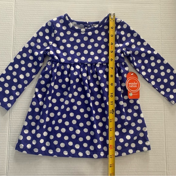 🍭3/$15 Wonder Nation Blue with White Polkadot Dress-18 months - Picture 12 of 14